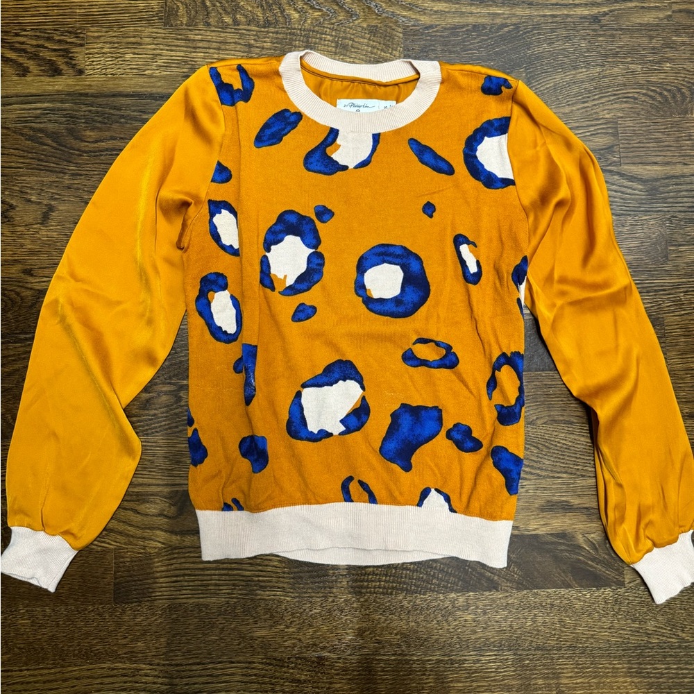3.1 Phillip Lim Target 20th Anniversary, Leopard Print Sweater Blouse, Size: XS